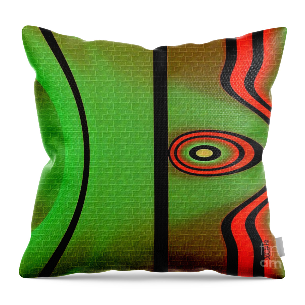 Hawaii Throw Pillow featuring the digital art Green Abstract by Dorlea Ho