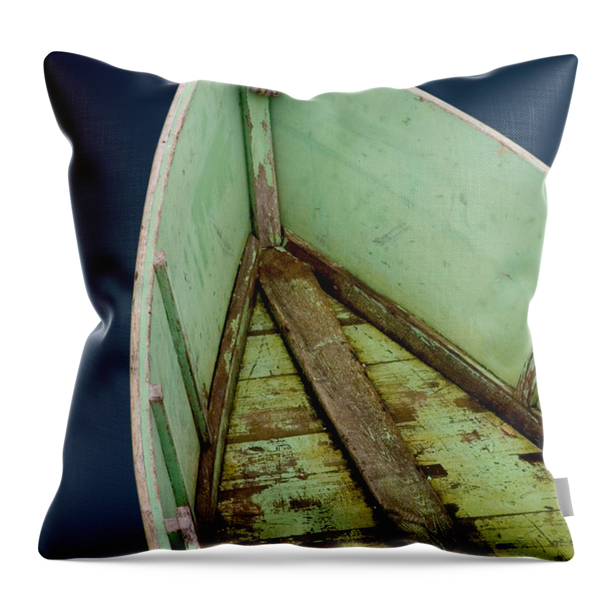 Boat Throw Pillow featuring the photograph Green Boat by Brent L Ander