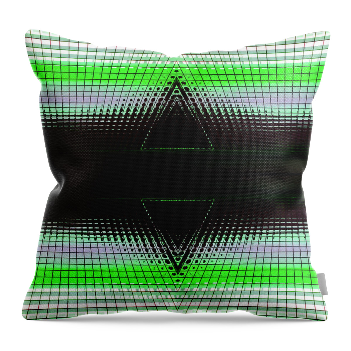 Grid Throw Pillow featuring the photograph Green Doble Delta Abstract by Mary Bedy
