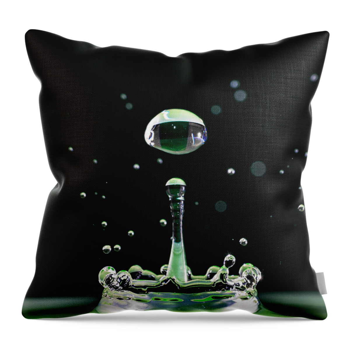 Purity Throw Pillow featuring the photograph Green Drops by Cristian Ghisla