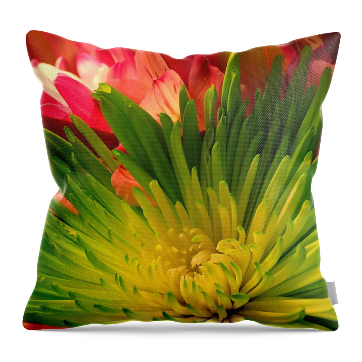 Flower Throw Pillow featuring the photograph Green Focus by Christina Verdgeline