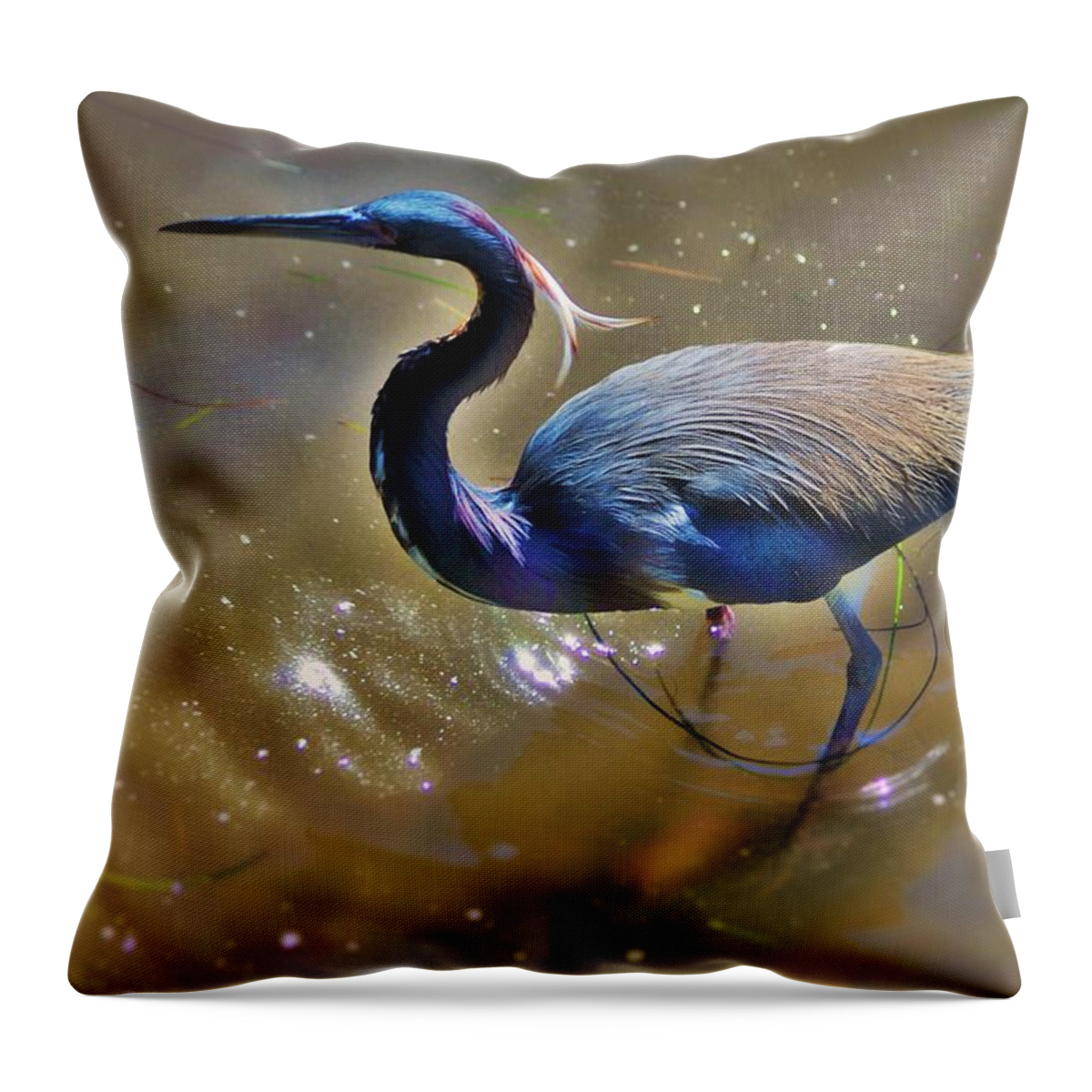  Throw Pillow featuring the photograph Green Heron by Stoney Lawrentz
