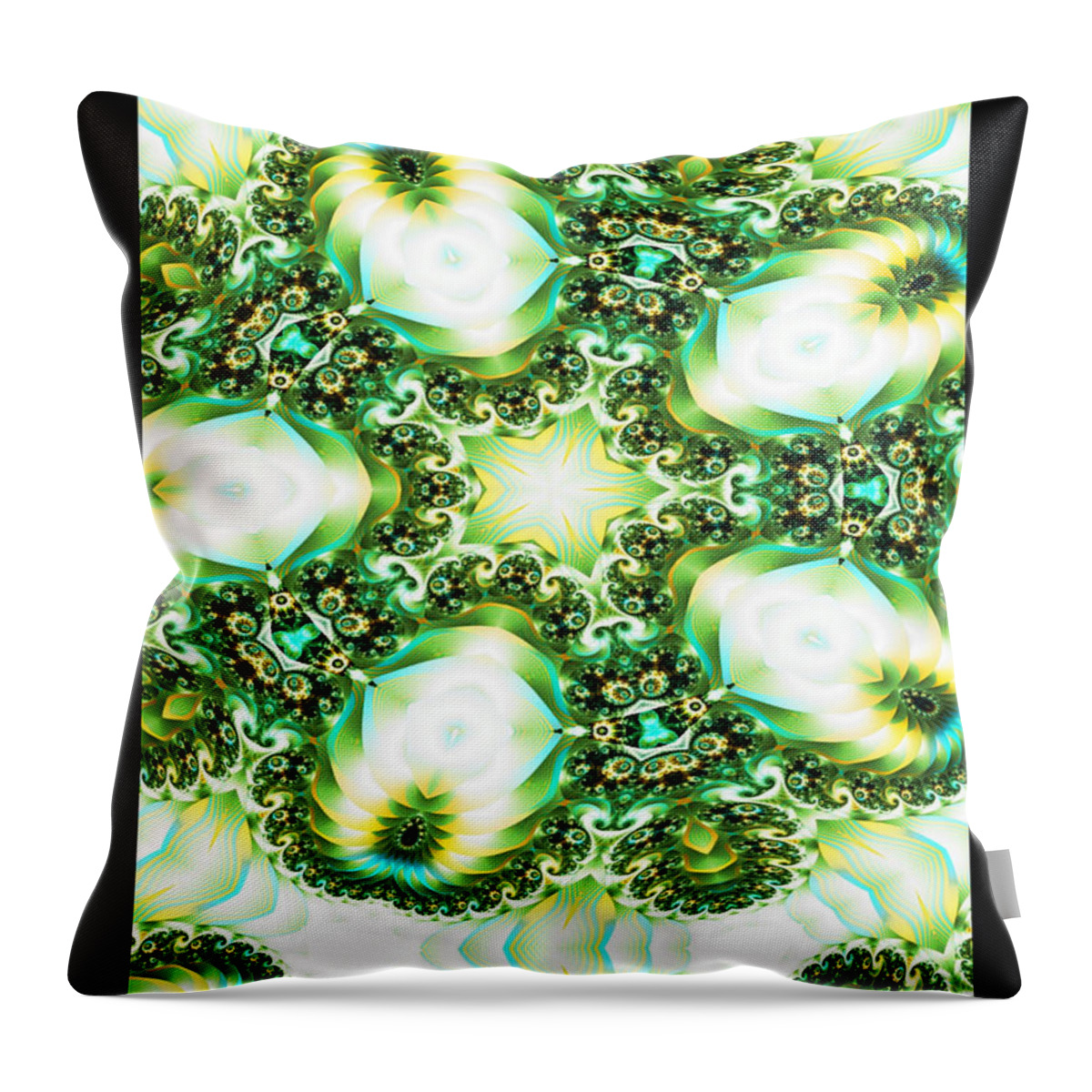 Fractal Throw Pillow featuring the digital art Green Jello by Charmaine Zoe
