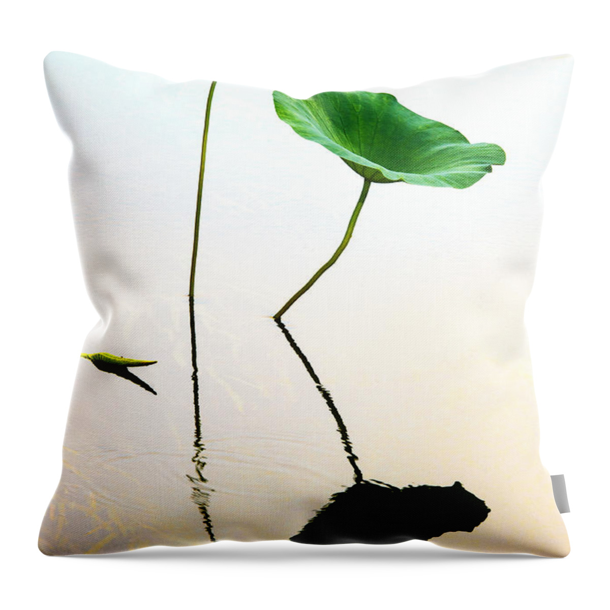 Lily Throw Pillow featuring the photograph Green leaves by Carolyn D'Alessandro