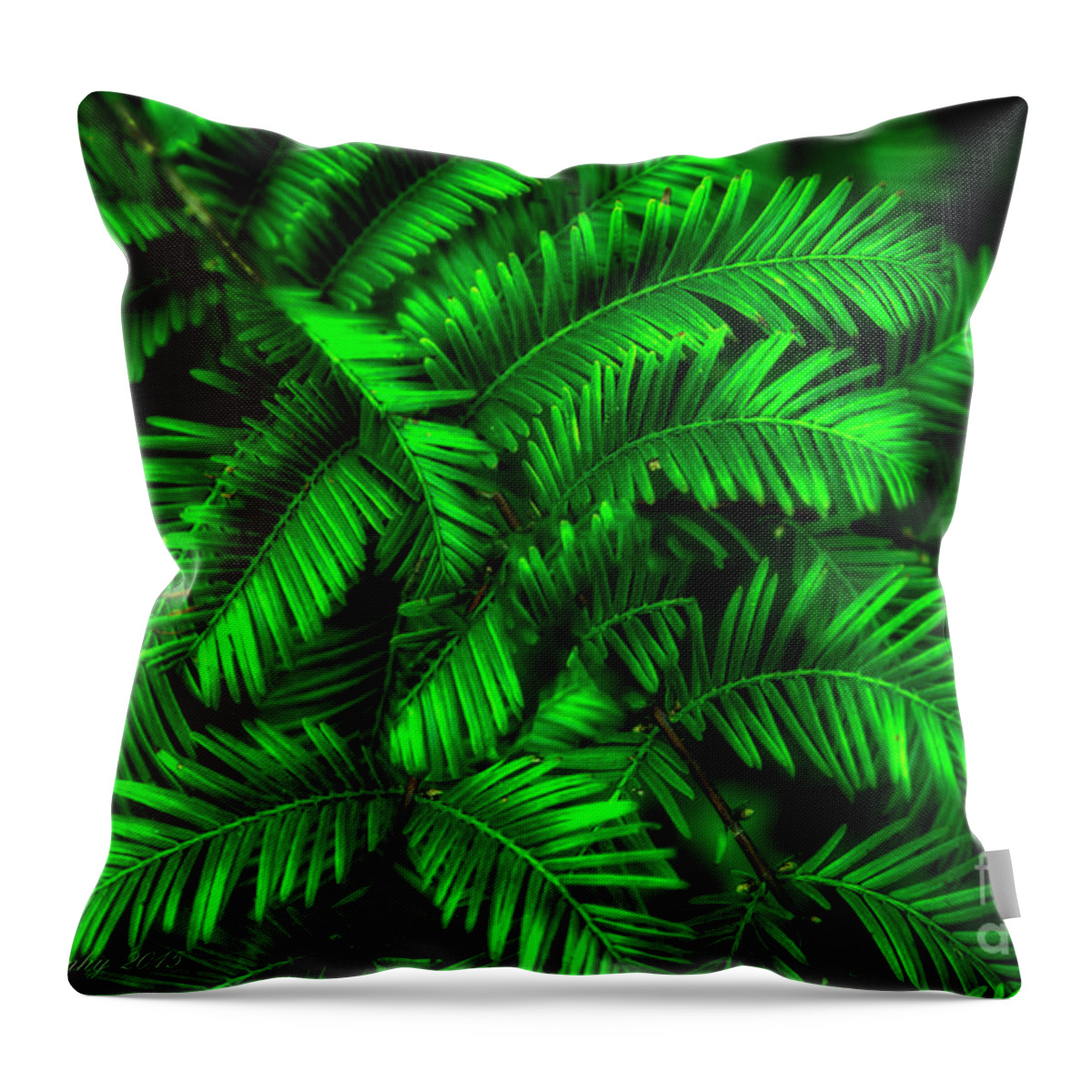 Leaves Throw Pillow featuring the photograph Green Leaves by Linda Blair