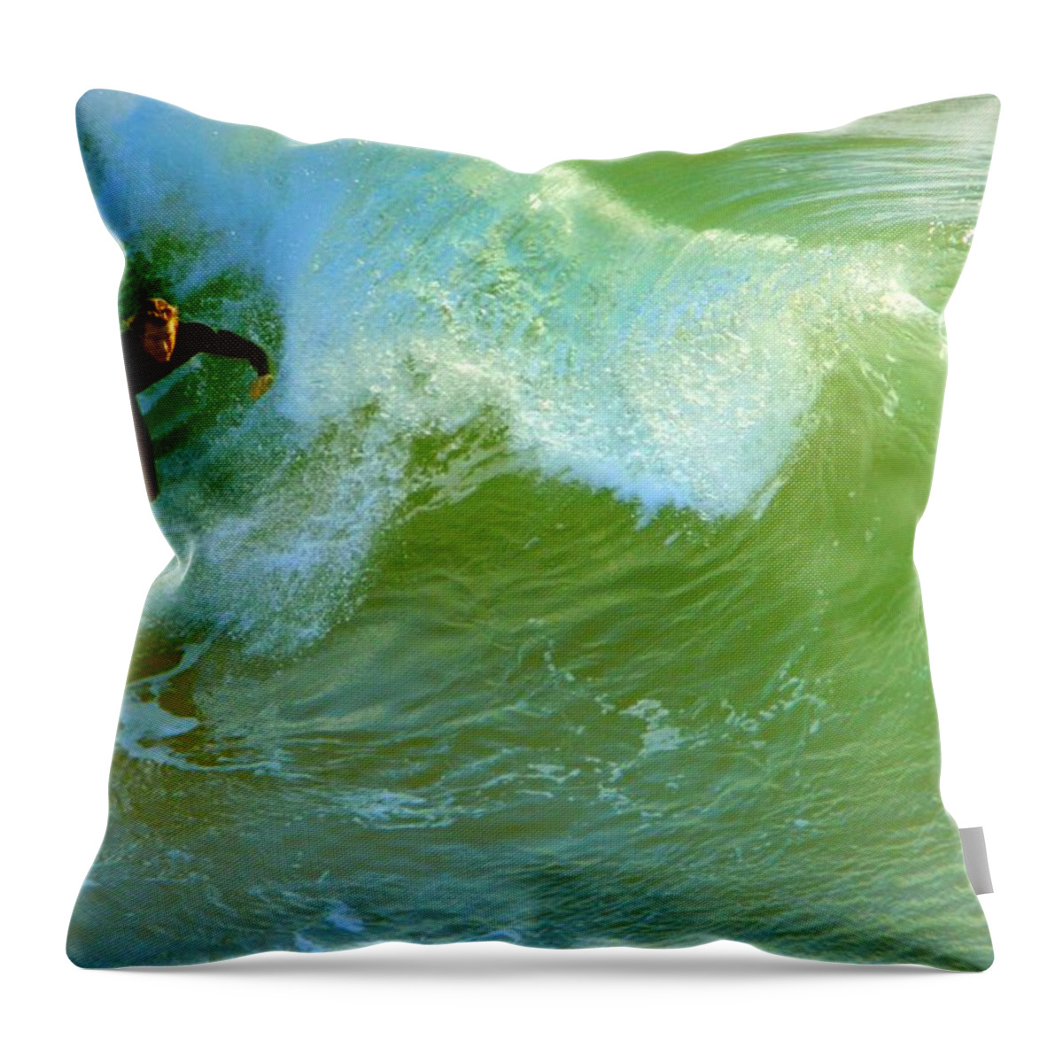 Surf Throw Pillow featuring the photograph Green Machine by Everette McMahan jr