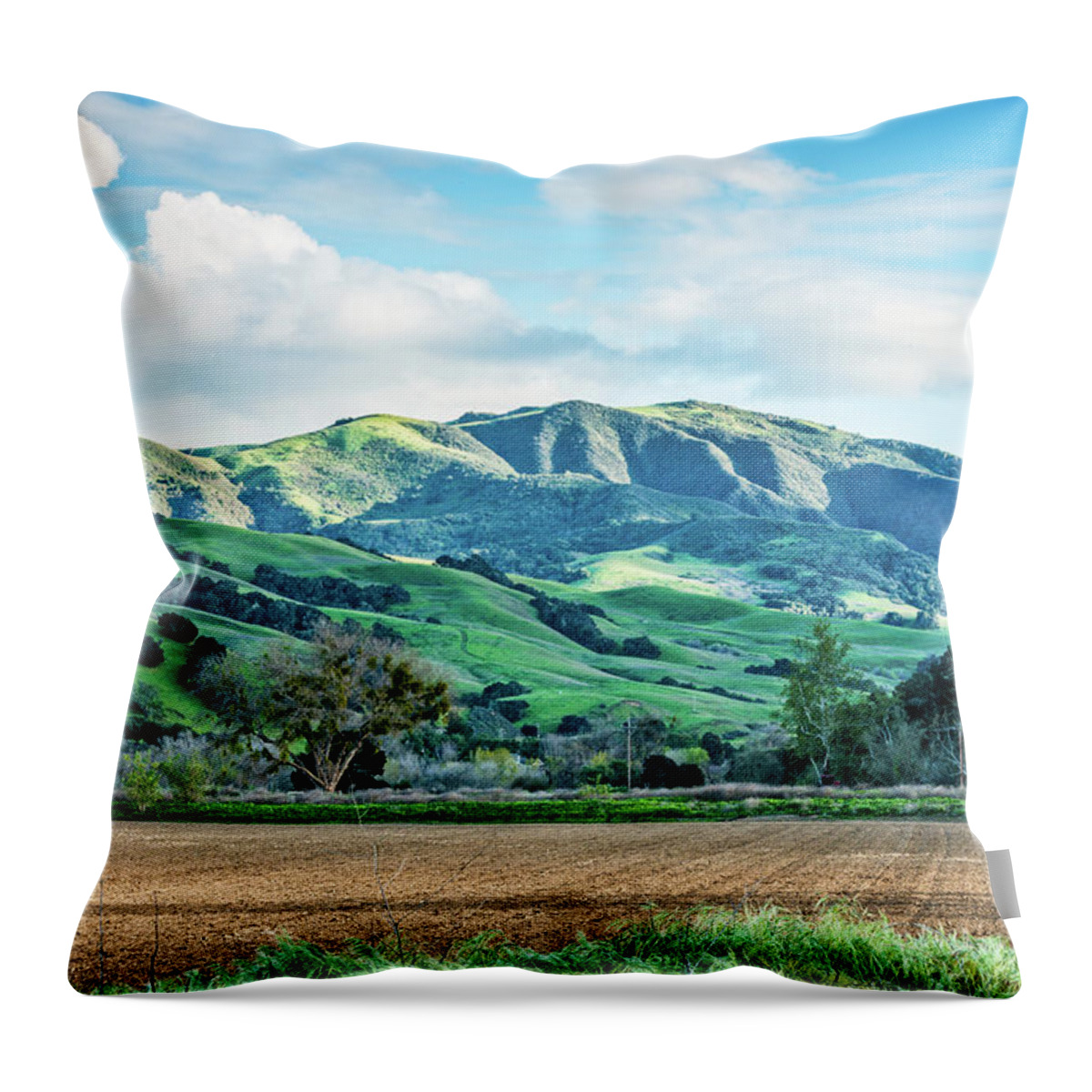 Mountain Throw Pillow featuring the photograph Green Mountains by Paul Johnson