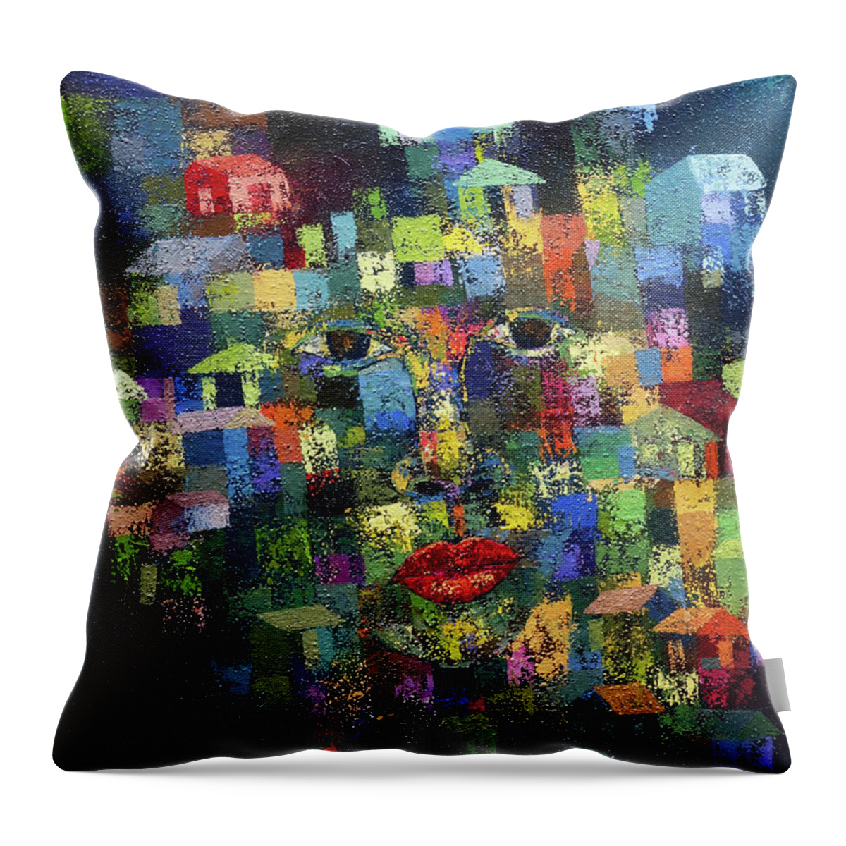 Ronex Throw Pillow featuring the painting Greener Where You Are by Ronex Ahimbisibwe