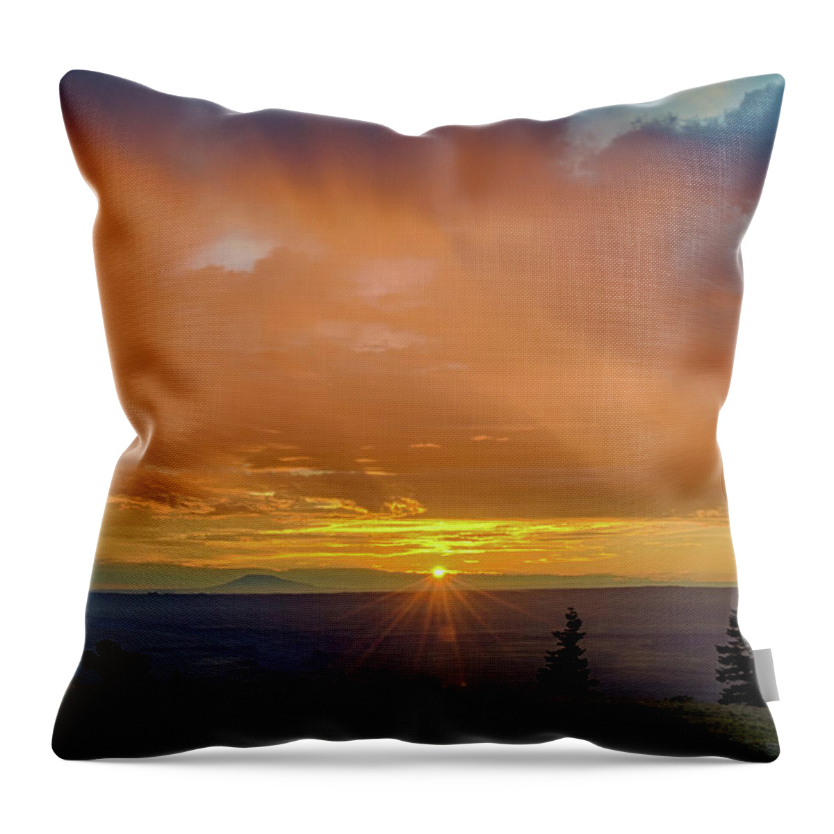 Sunrise Throw Pillow featuring the photograph Greet the Marble View morning by Gaelyn Olmsted