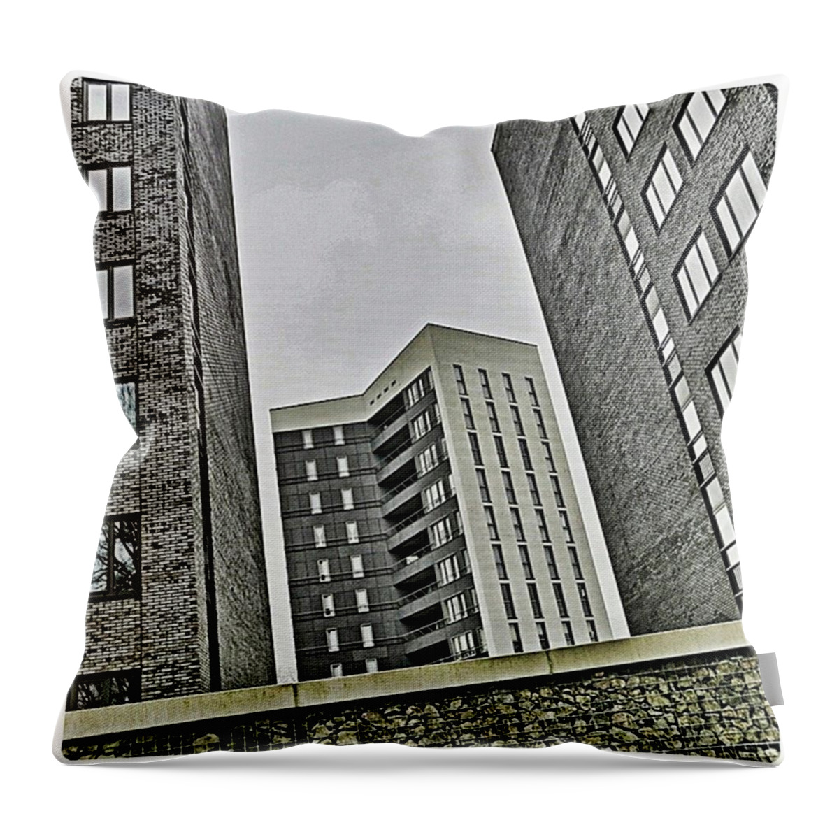 Highrise Throw Pillow featuring the photograph Grey by Hans Fotoboek