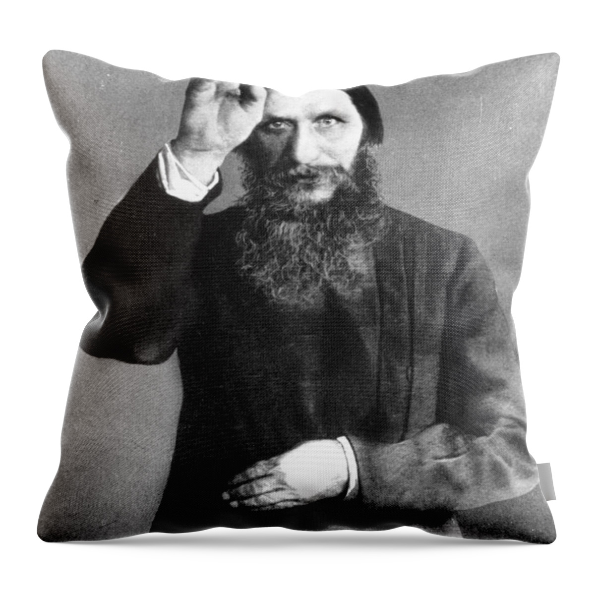 20th Century Throw Pillow featuring the photograph Grigori Efimovich Rasputin by Granger