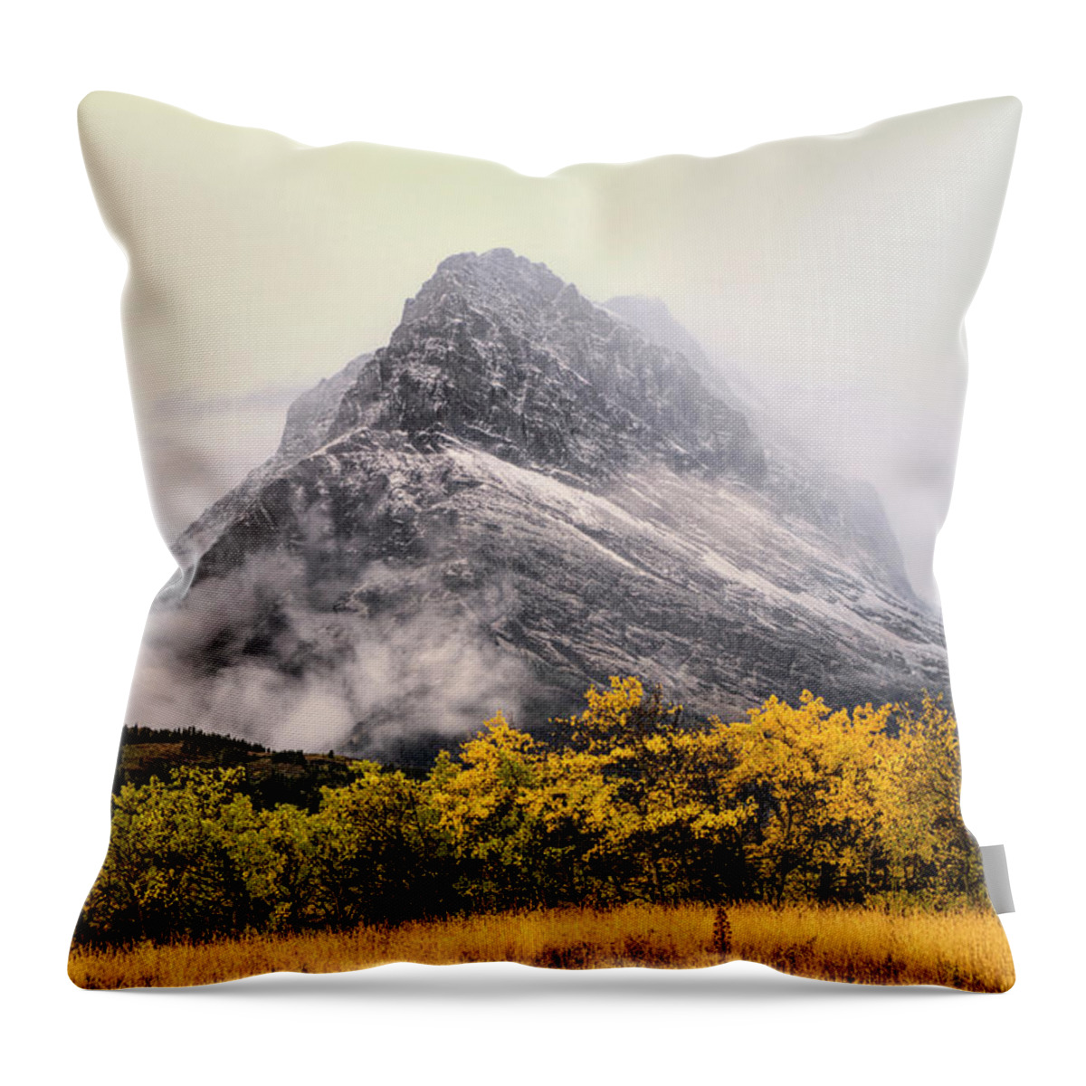 Autumn Throw Pillow featuring the photograph Grinnell Point by Mark Kiver