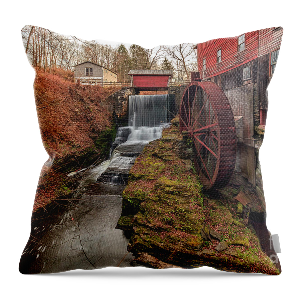 Waterwheels Throw Pillow featuring the photograph Grist Mill by Rod Best