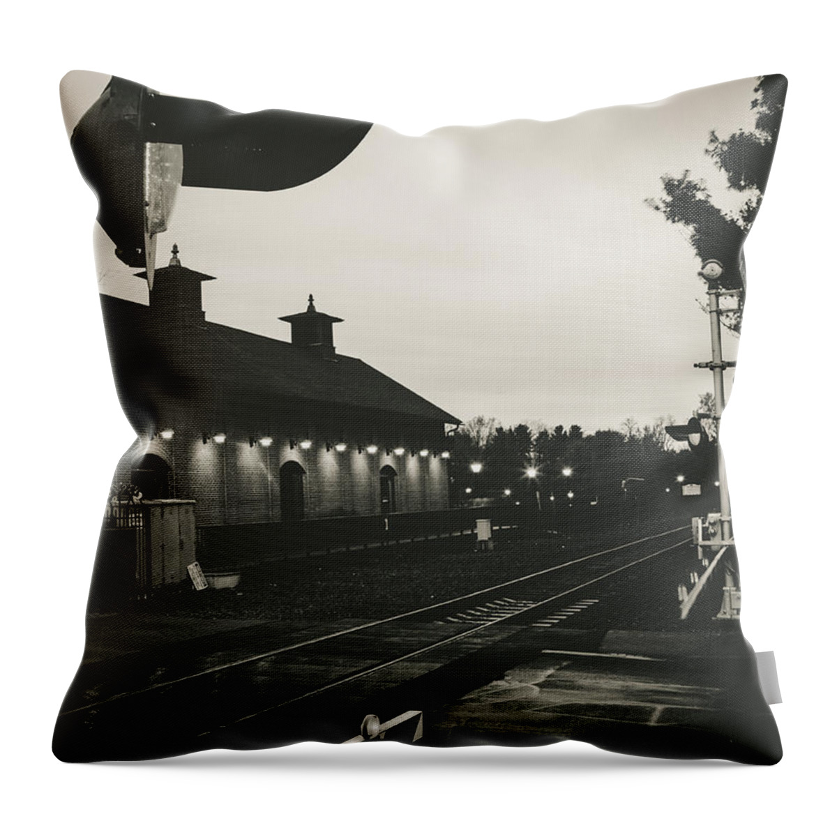 Alone Throw Pillow featuring the photograph Gritty Railroad Crossing by Kyle Lee