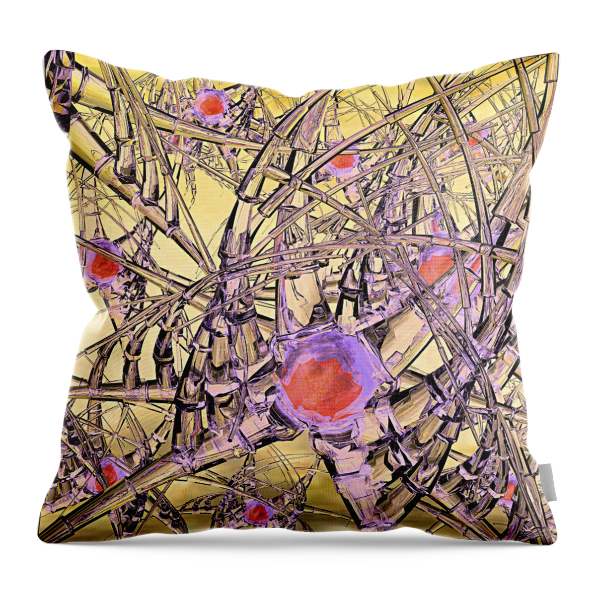 Neuron Throw Pillow featuring the digital art Grobo Experiment 2 by Peter J Sucy