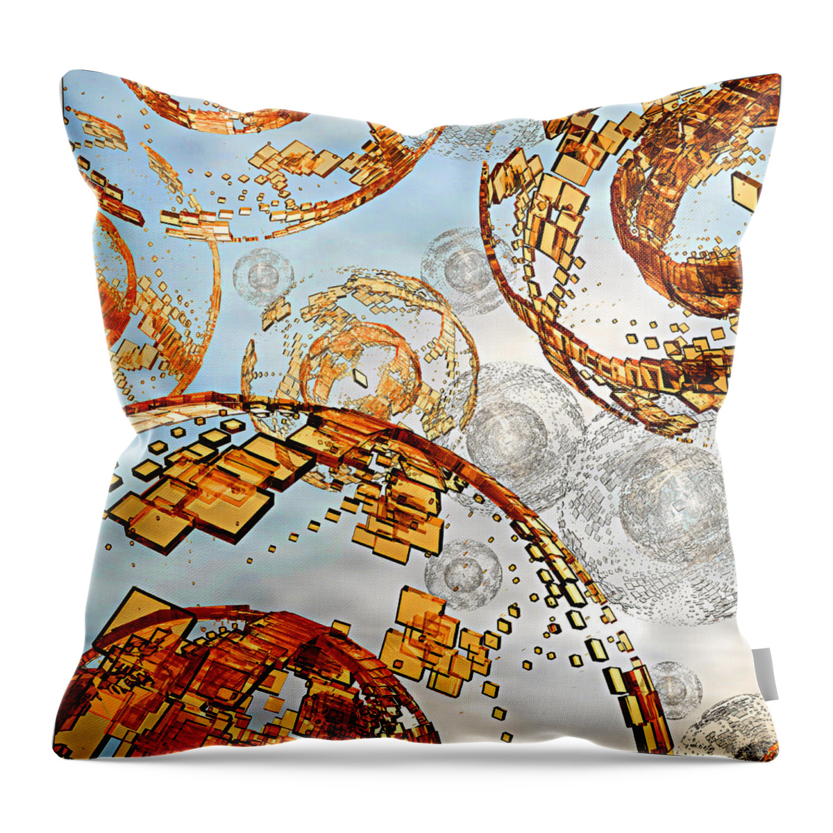 Abstract Throw Pillow featuring the digital art Groboto Experiment 7 by Peter J Sucy