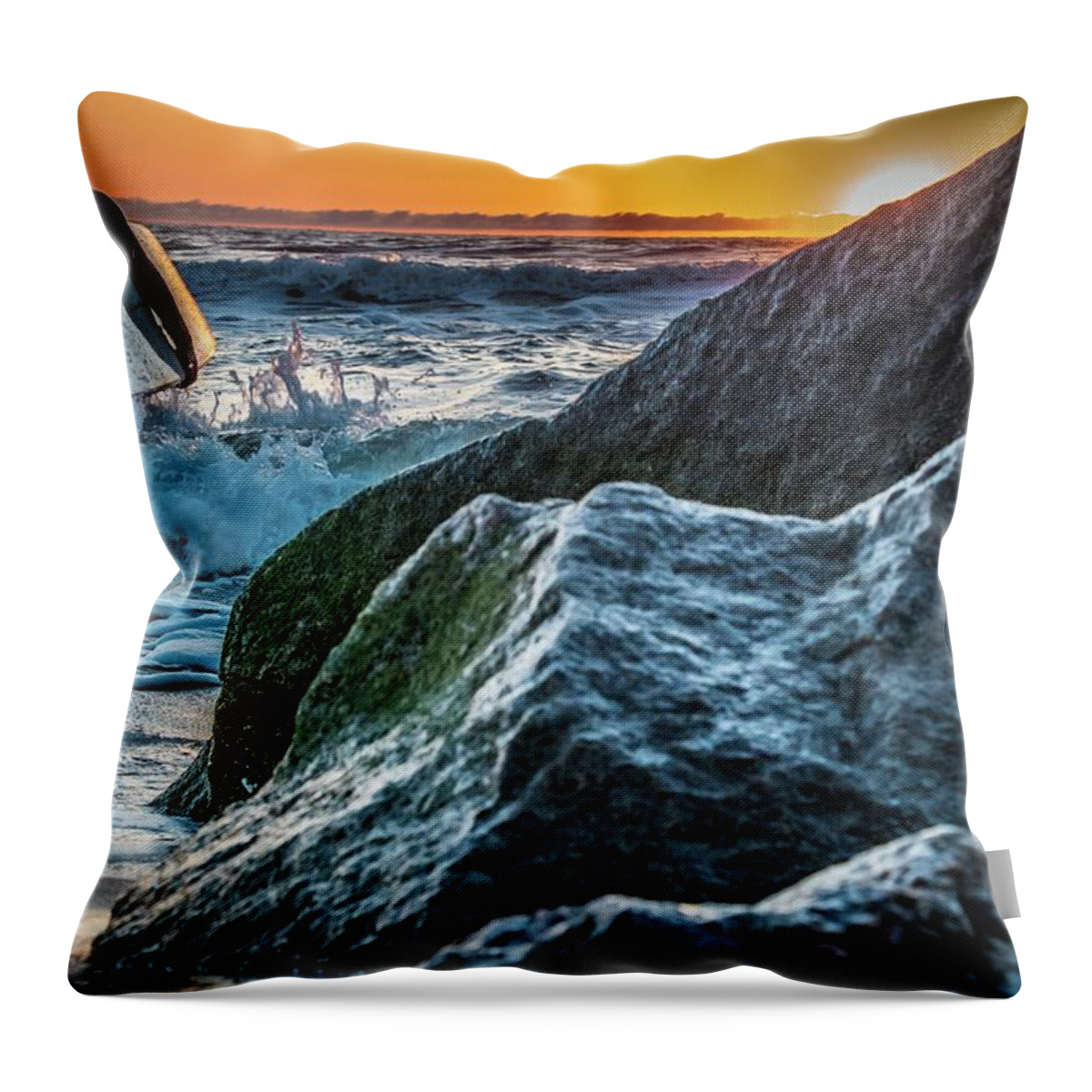 Beach Throw Pillow featuring the photograph Grommet Island 4 by Larkin's Balcony Photography