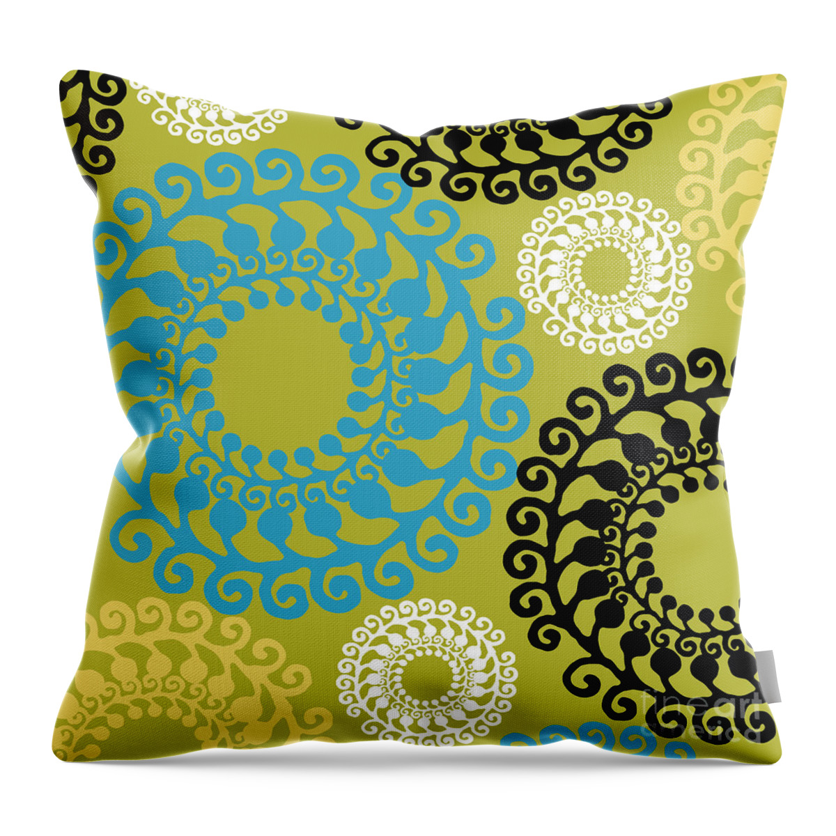 Mid Century Modern Throw Pillow featuring the painting Groovy Circles by Mindy Sommers