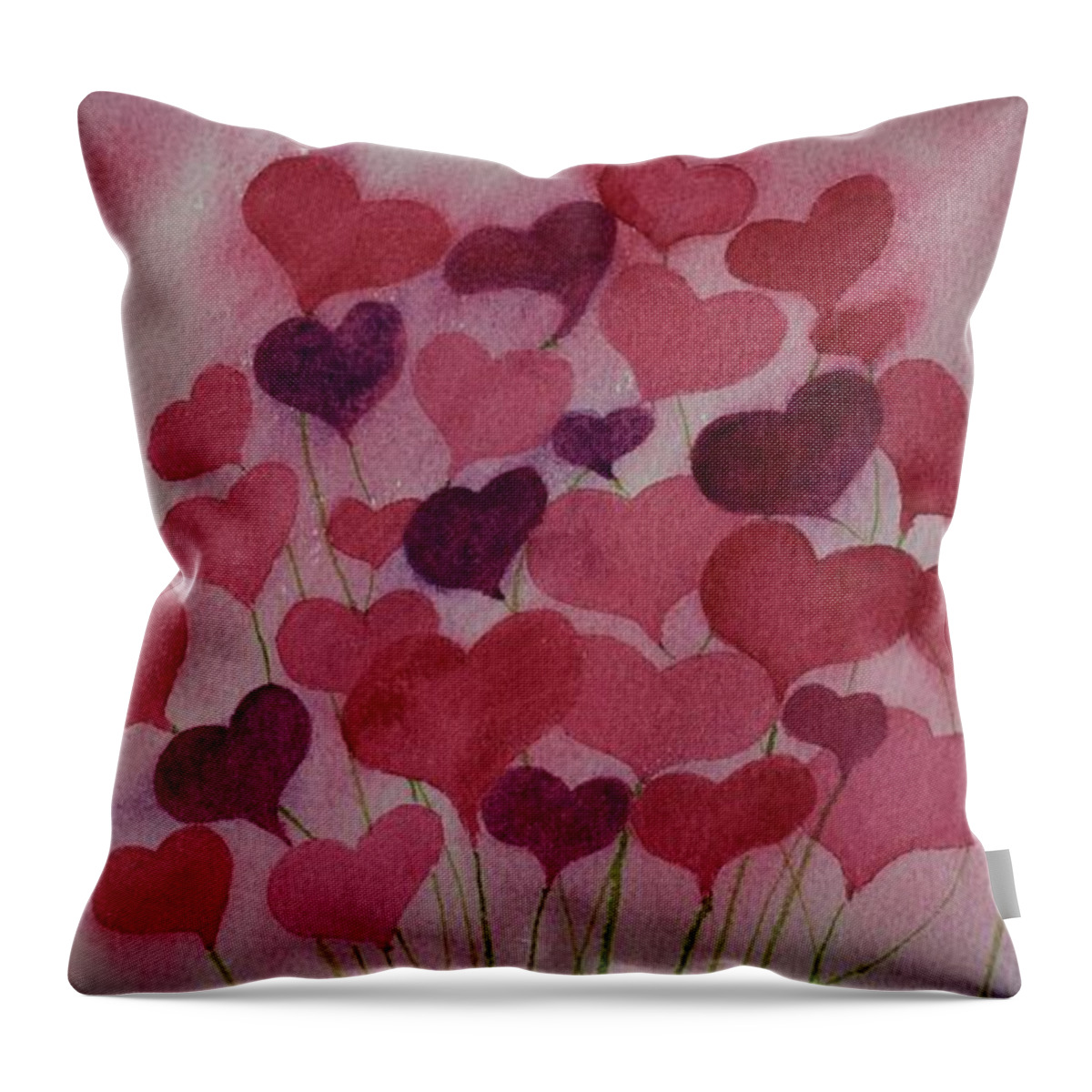Barrieloustark Throw Pillow featuring the painting Growing Love by Barrie Stark