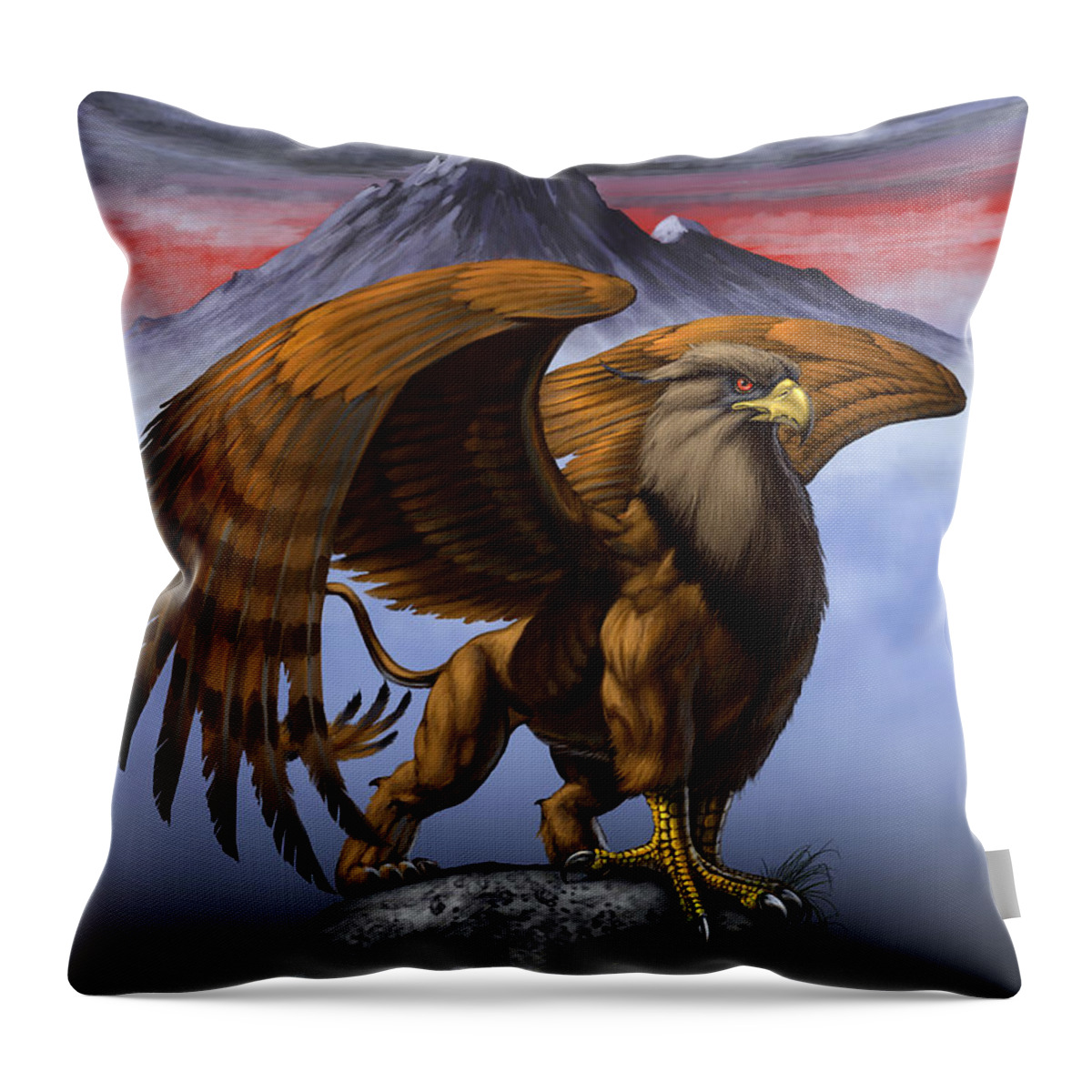 Fantasy Throw Pillow featuring the digital art Gryphon by Stanley Morrison