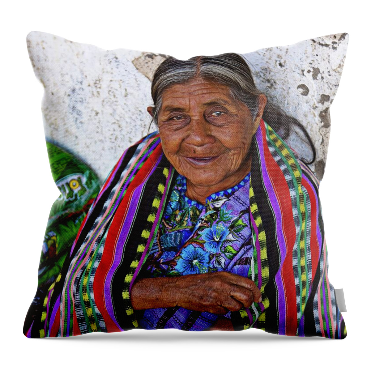 Guatemala Throw Pillow featuring the photograph Guatemalan woman by Tatiana Travelways