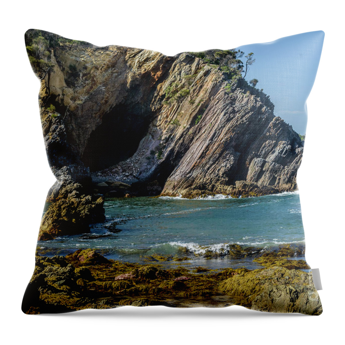 Rock Throw Pillow featuring the photograph Guerilla Bay 4 by Werner Padarin