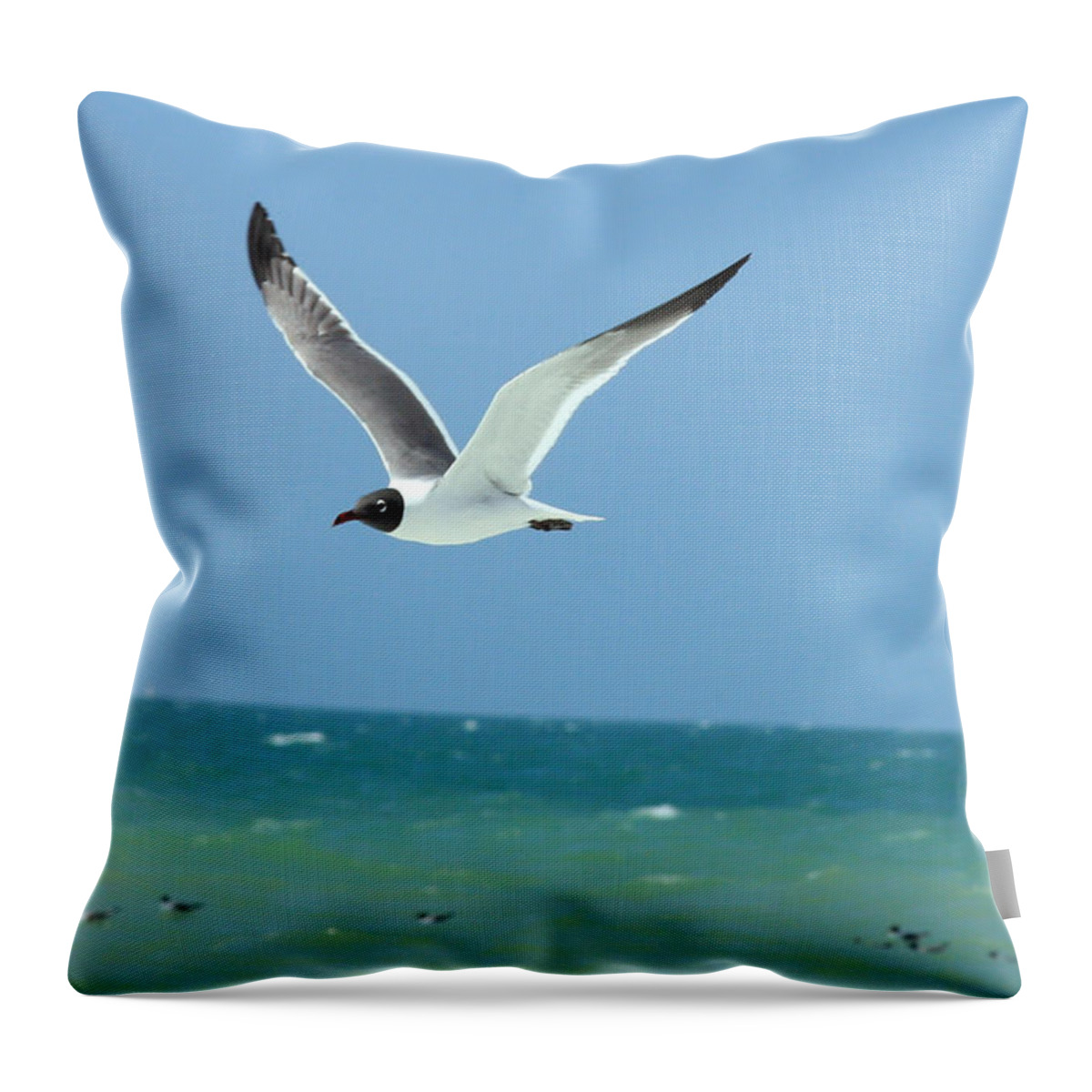 Sea Throw Pillow featuring the photograph Gull and Girl by David Ralph Johnson