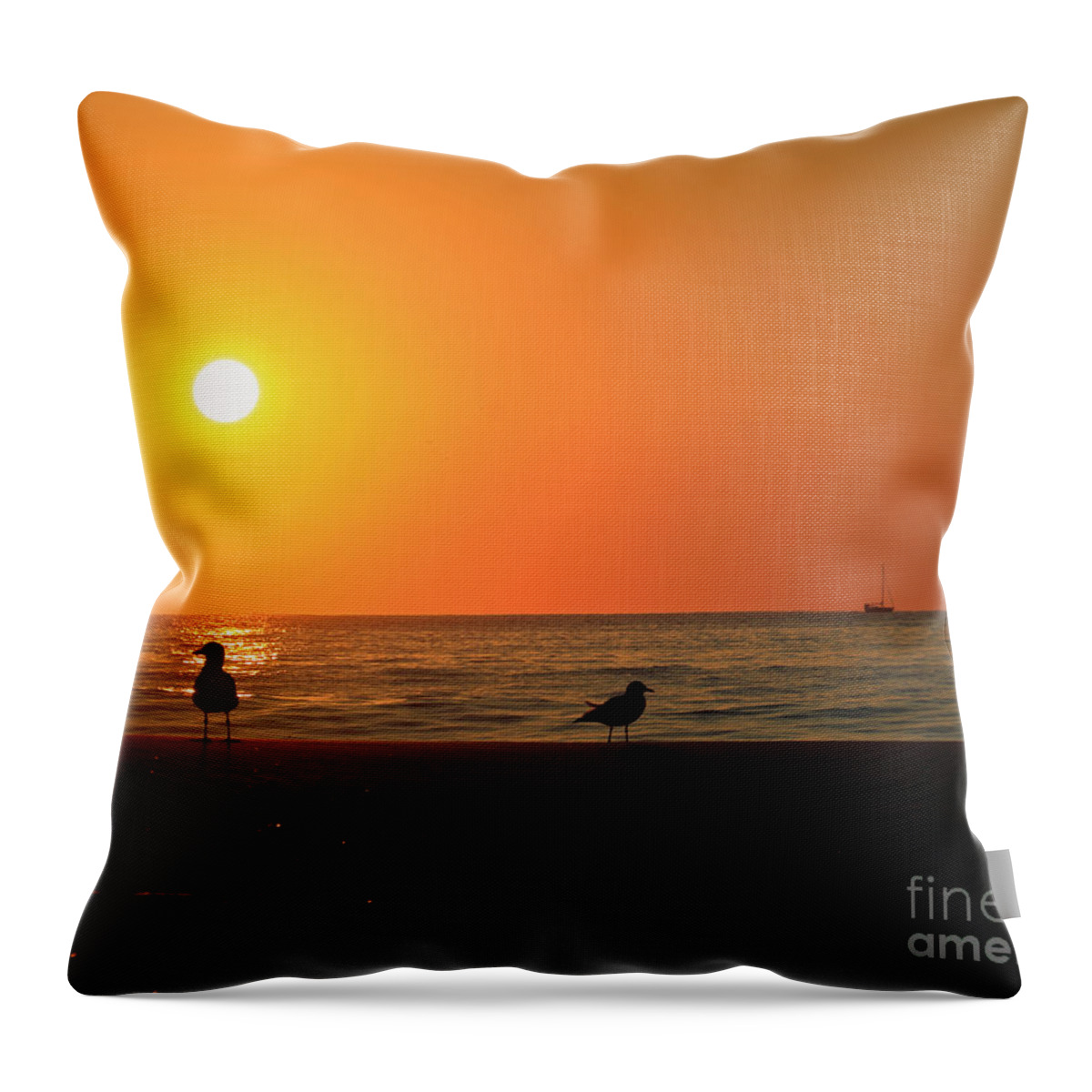 Landscape Throw Pillow featuring the photograph Gull Rise IV by Mary Haber