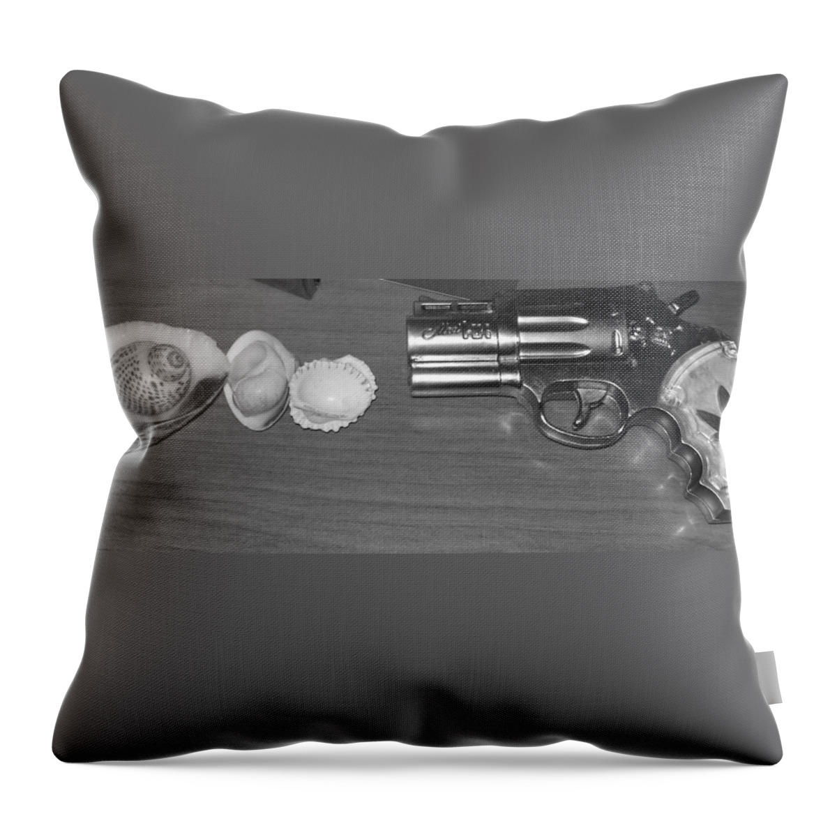Shells Throw Pillow featuring the photograph Gun and Shells and Such by Pharris Art
