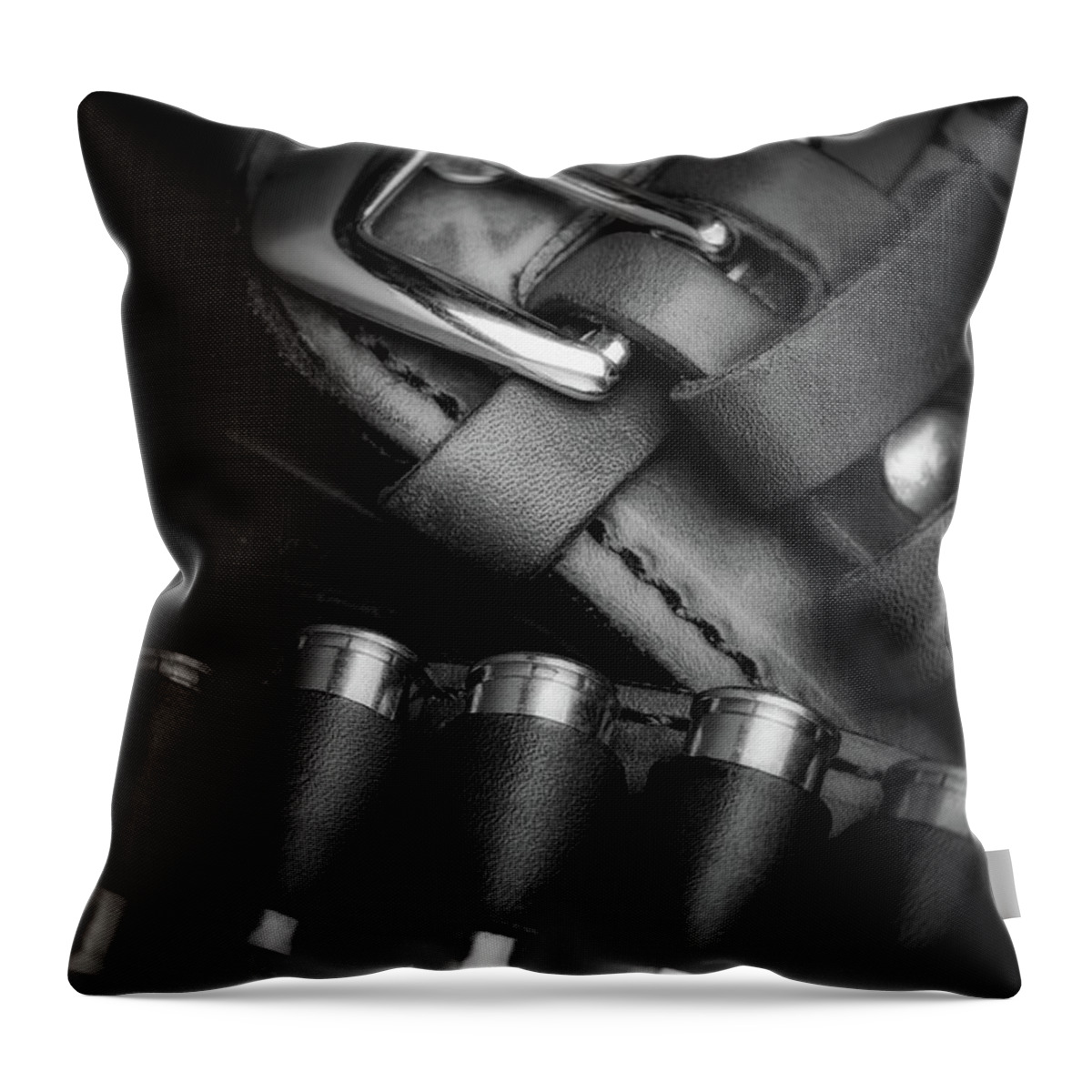 Colt Throw Pillow featuring the photograph Gunbelt by Tom Mc Nemar