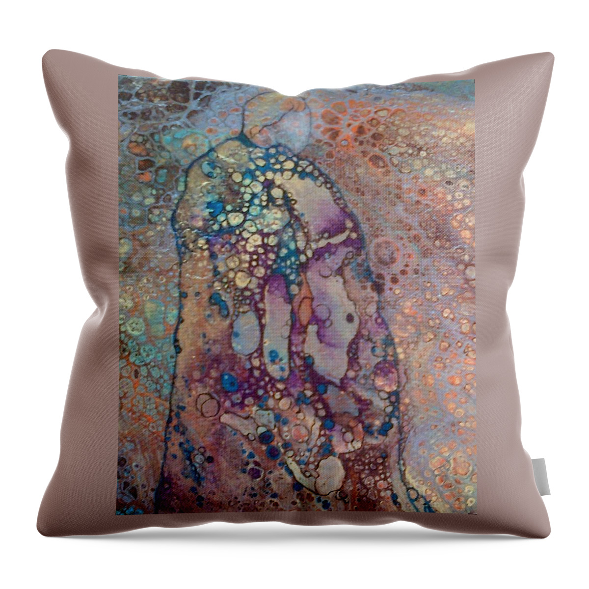 Klimt Throw Pillow featuring the painting Gustavs' Robe by Pat Purdy