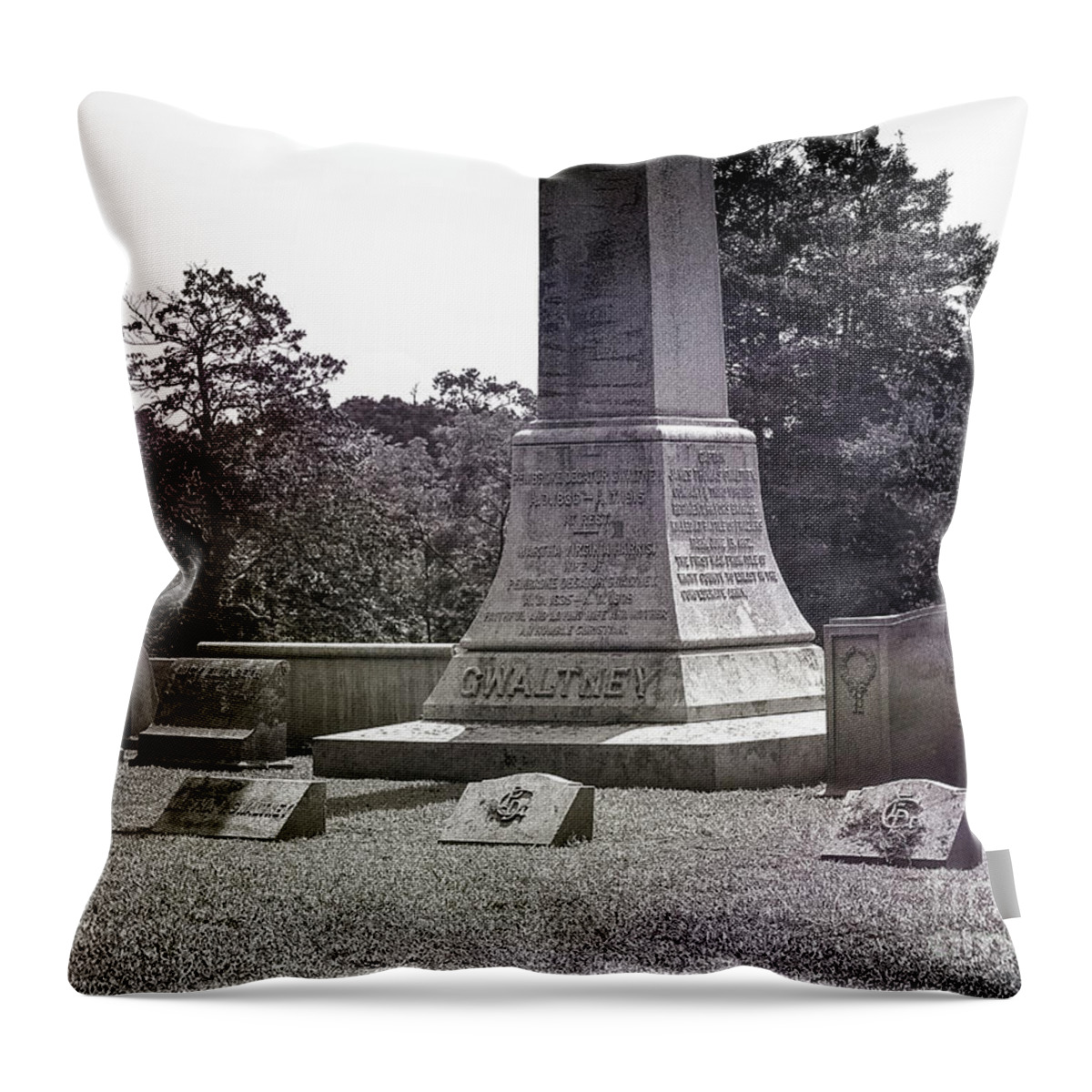 Photoshop Throw Pillow featuring the photograph Gwaltney Cemetery by Melissa Messick