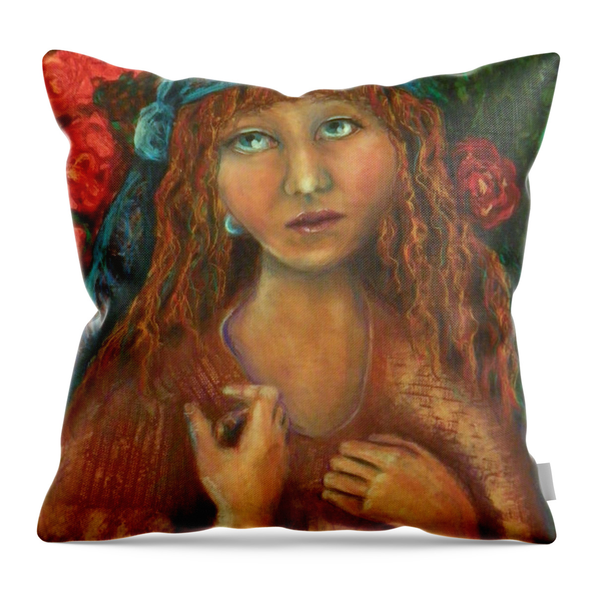 Watercolor Throw Pillow featuring the painting Gypsy by Terry Honstead