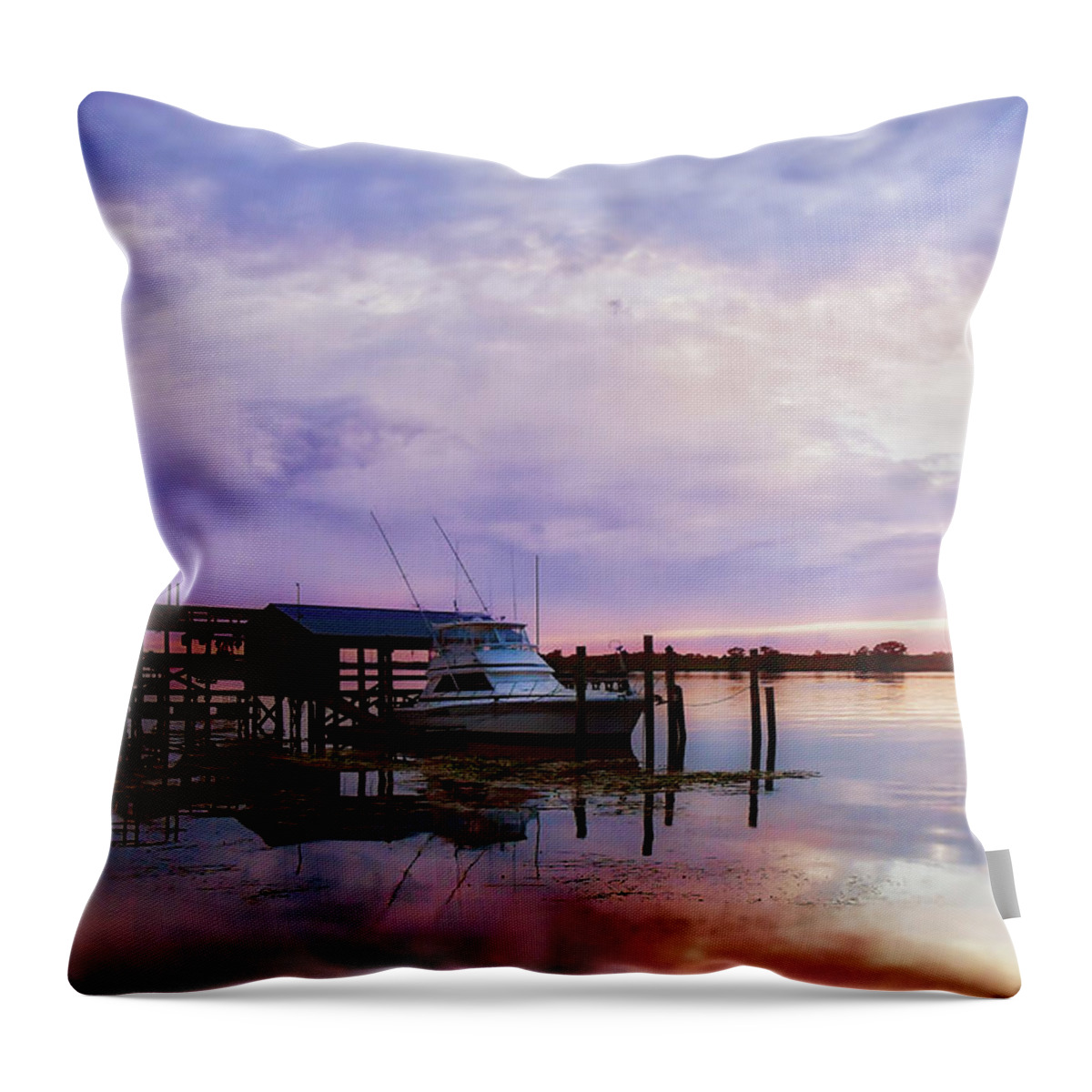 Scenic Throw Pillow featuring the photograph Hagley's Landing by Kathy Baccari