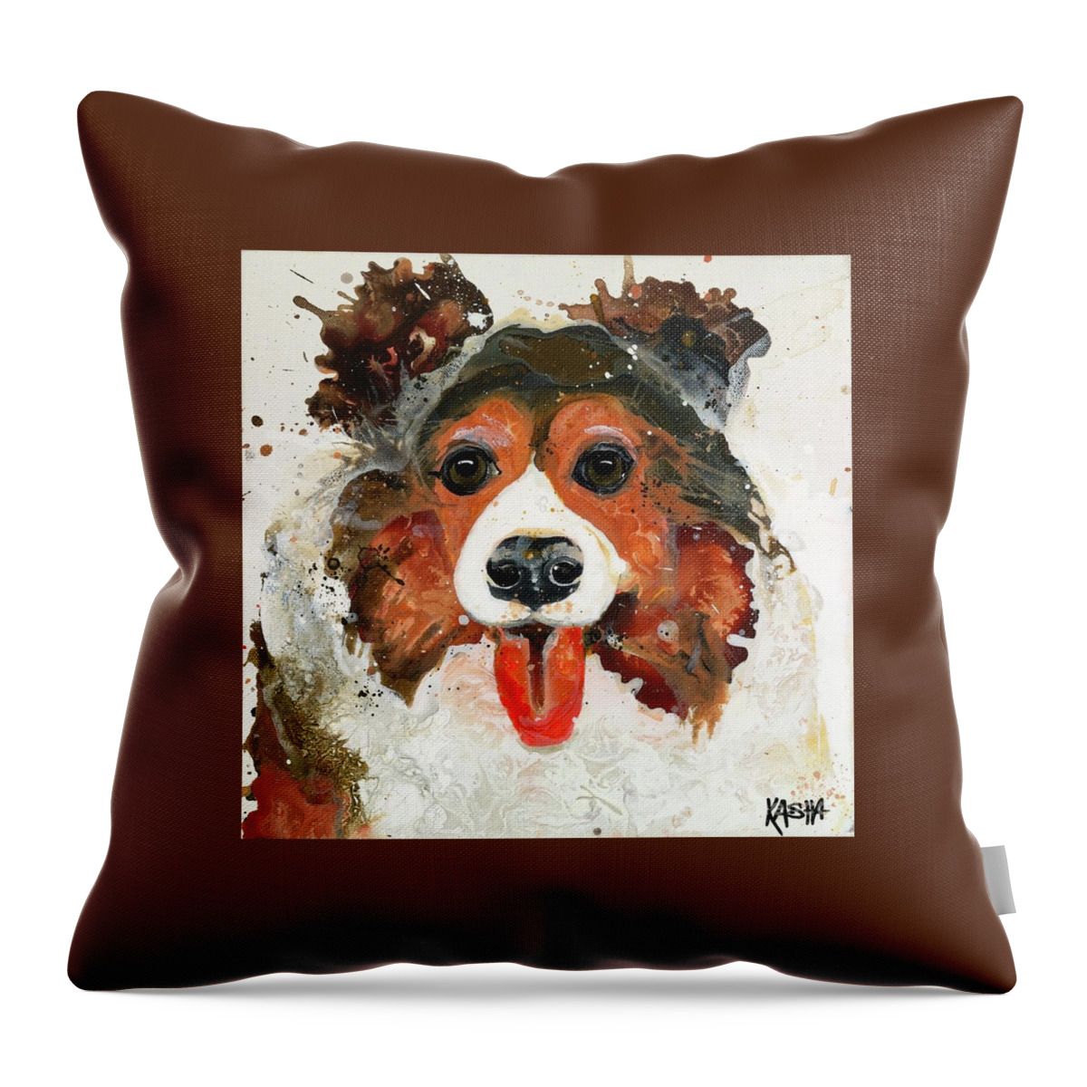Dog Throw Pillow featuring the painting Hair by Kasha Ritter