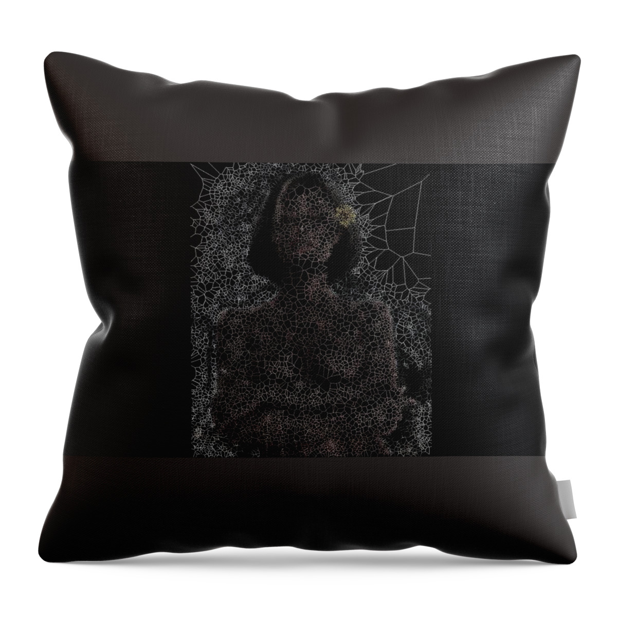 Vorotrans Throw Pillow featuring the digital art Half Alien by Stephane Poirier