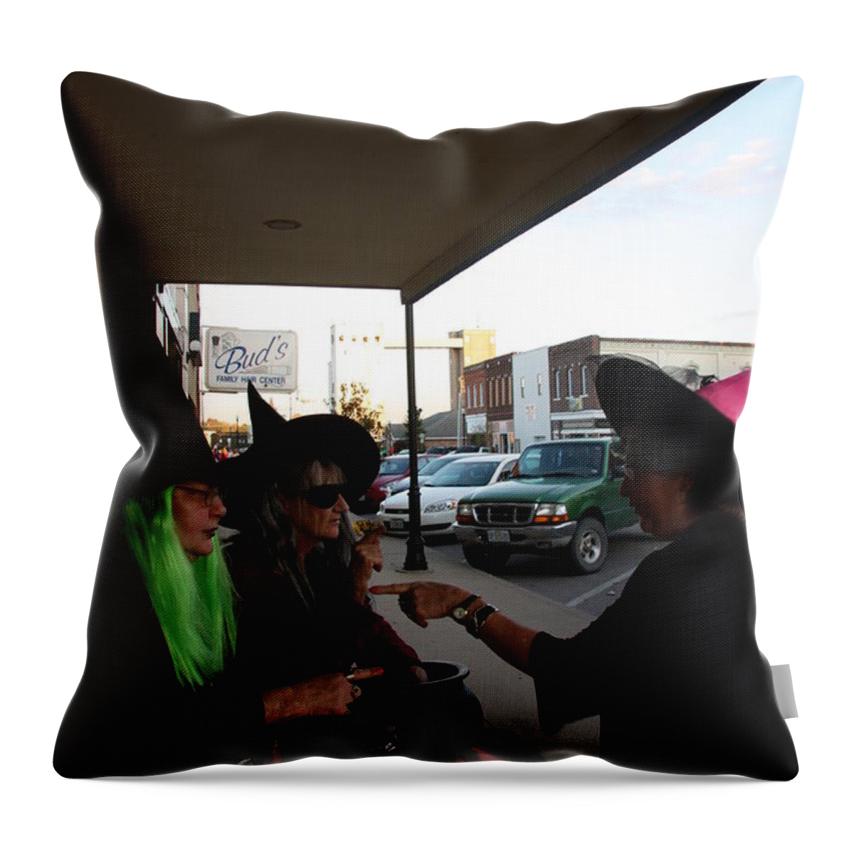 Halloween Throw Pillow featuring the photograph Halloween at The Crafters Choice by Kathryn Cornett