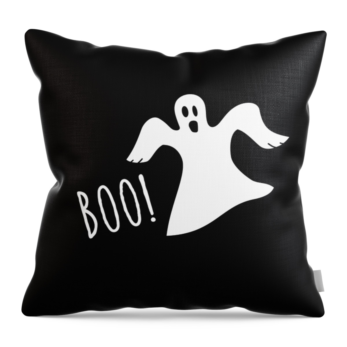 Halloween Throw Pillow featuring the painting Halloween Ghost Boo by Spooky Designs