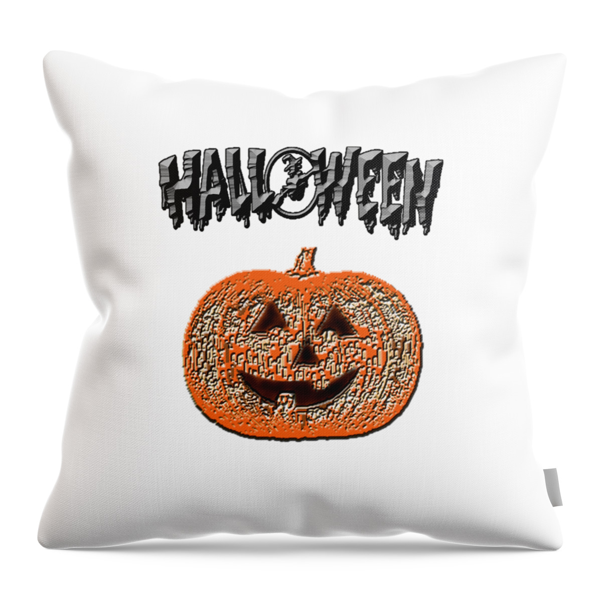 Halloween Throw Pillow featuring the digital art Halloween Pumpkin by Judy Hall-Folde