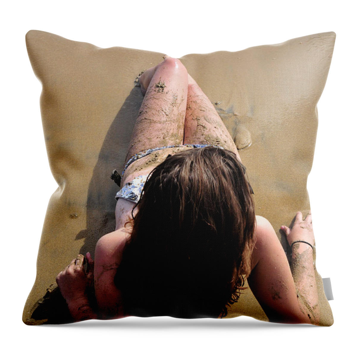 Girl Throw Pillow featuring the photograph Hand me a Beer by Robert WK Clark