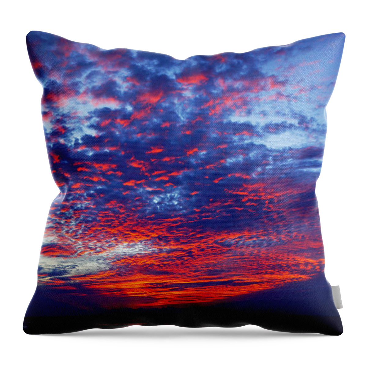Red Throw Pillow featuring the photograph Hand of God at Sunrise by Lawrence S Richardson Jr