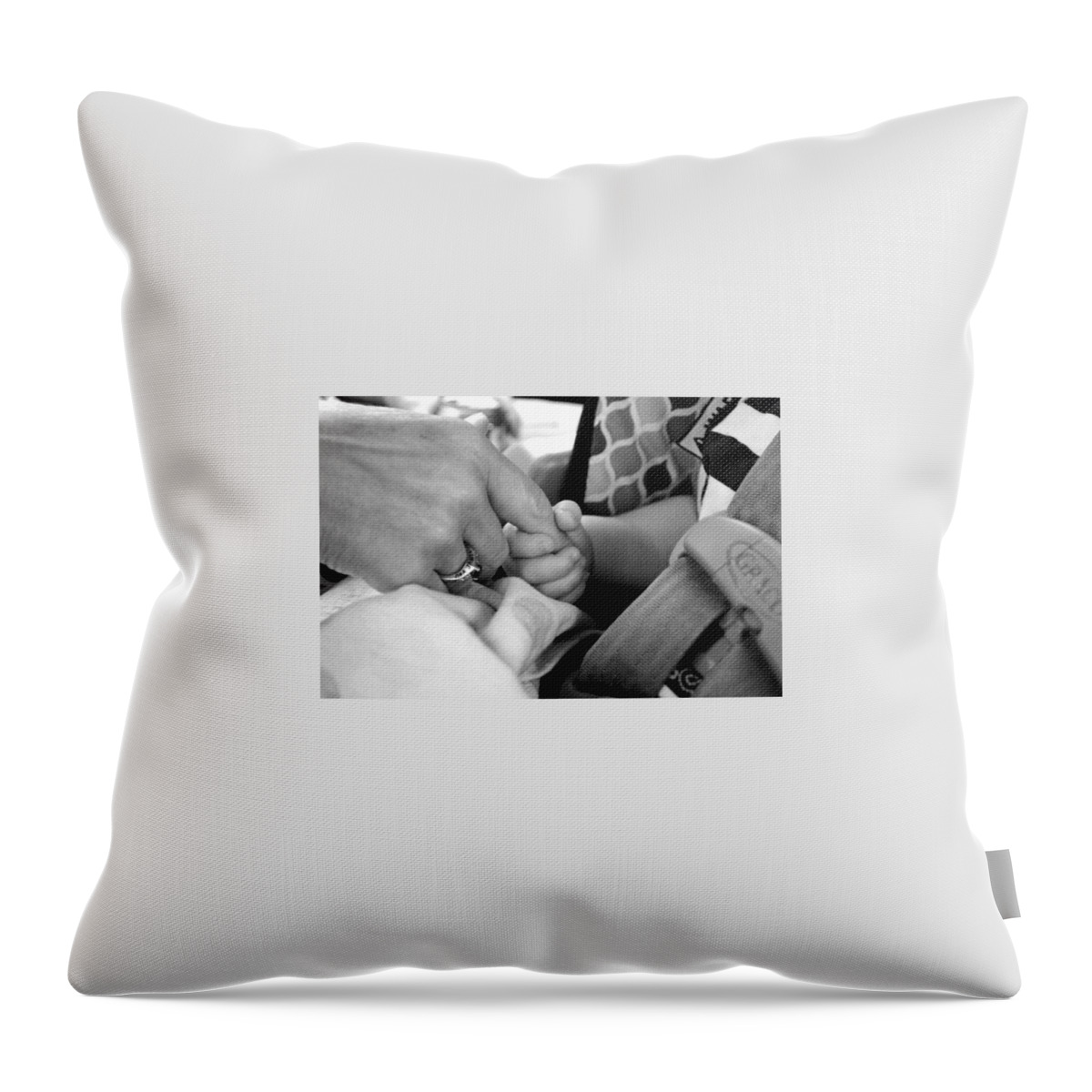 I Love You Ring With A Child Holding A Mother's Hand Throw Pillow featuring the photograph Hand of love by Carissa Kreuziger