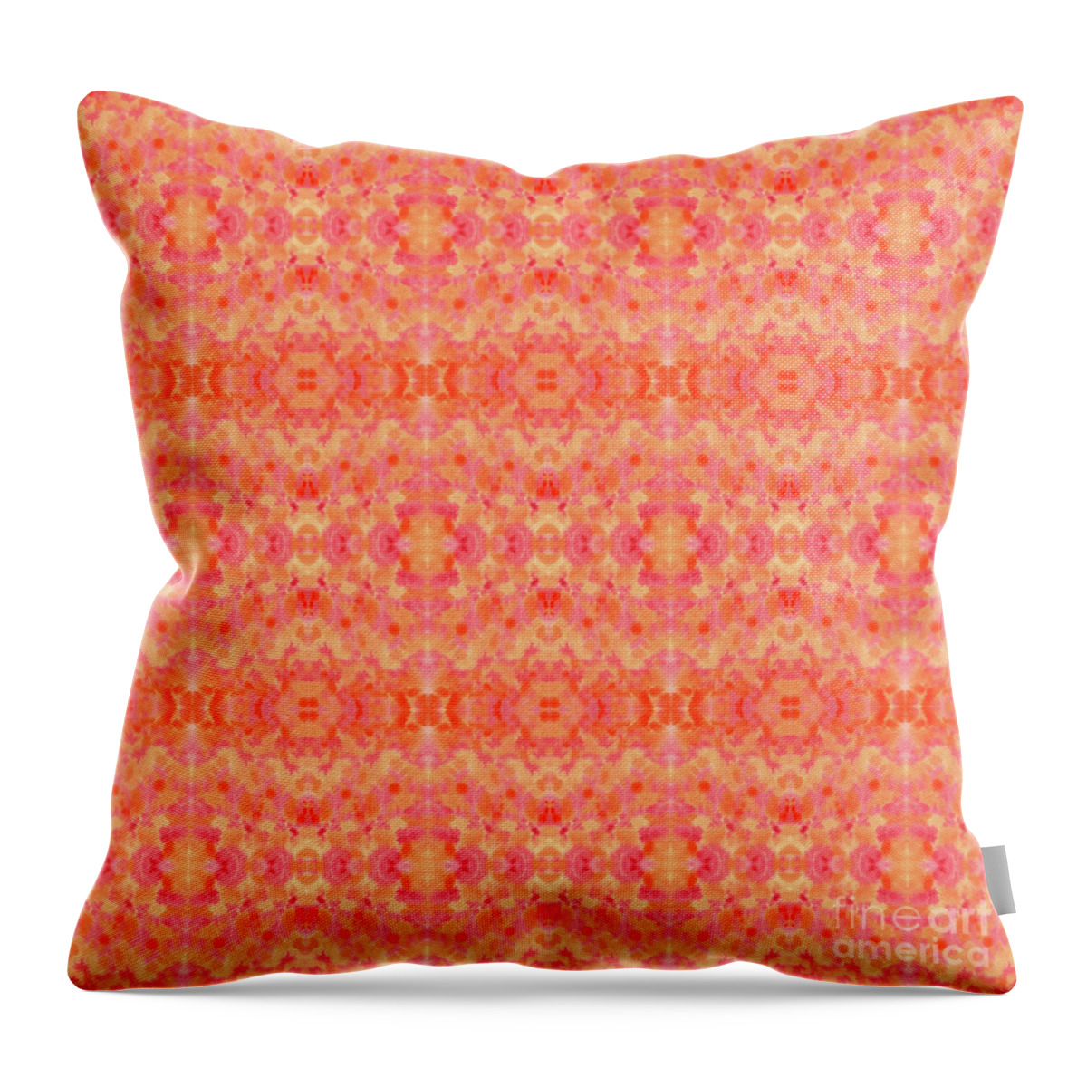 Orange Throw Pillow featuring the painting Hand-Painted Abstract Watercolor in Orange Tangerine by Beverly Claire Kaiya