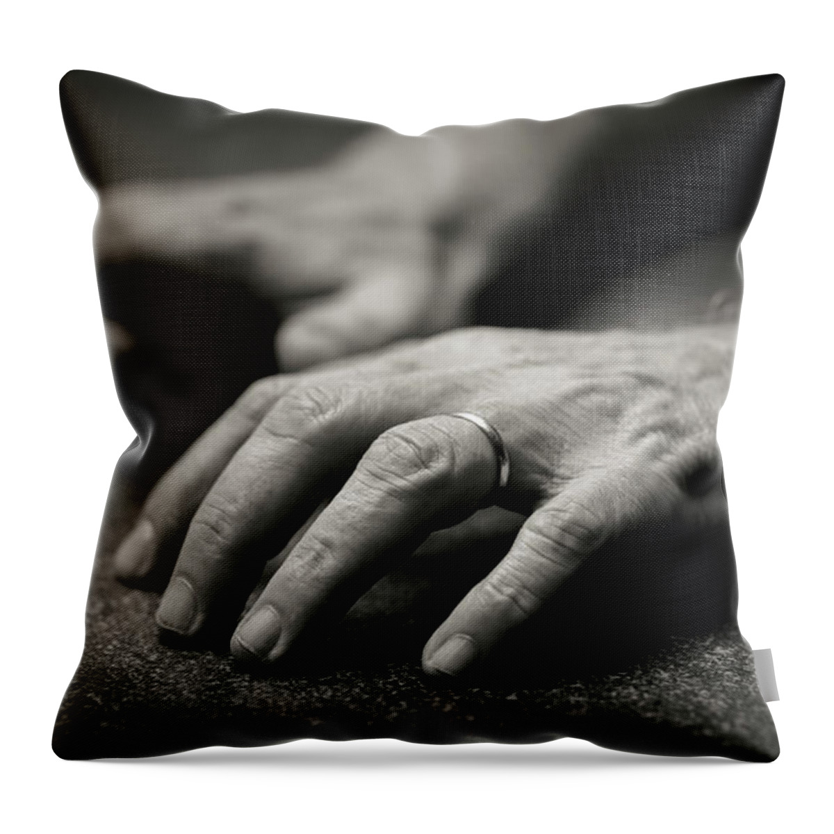 Hands Throw Pillow featuring the photograph Hands by Agnes Caruso