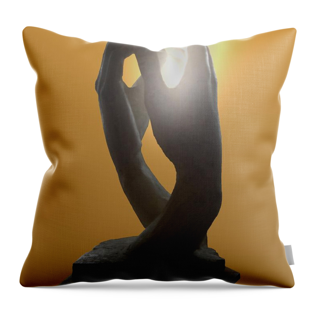 Sculpture Throw Pillow featuring the photograph Hands by Rodin by Manuela Constantin