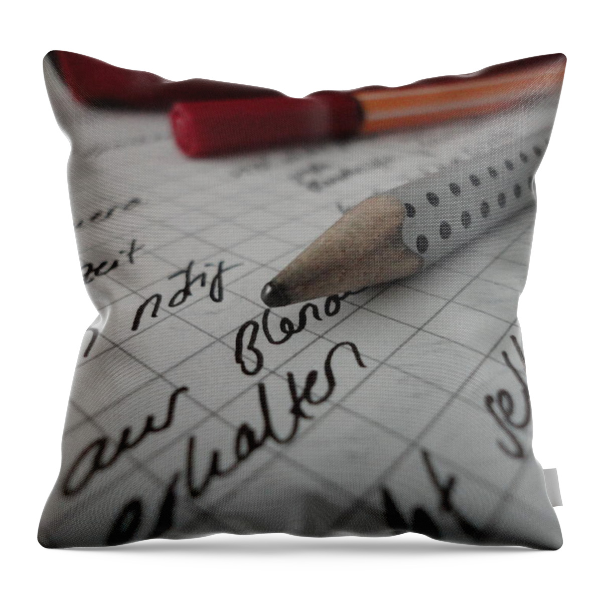 Pencil Throw Pillow featuring the photograph Handwritten by Sabina Wagner