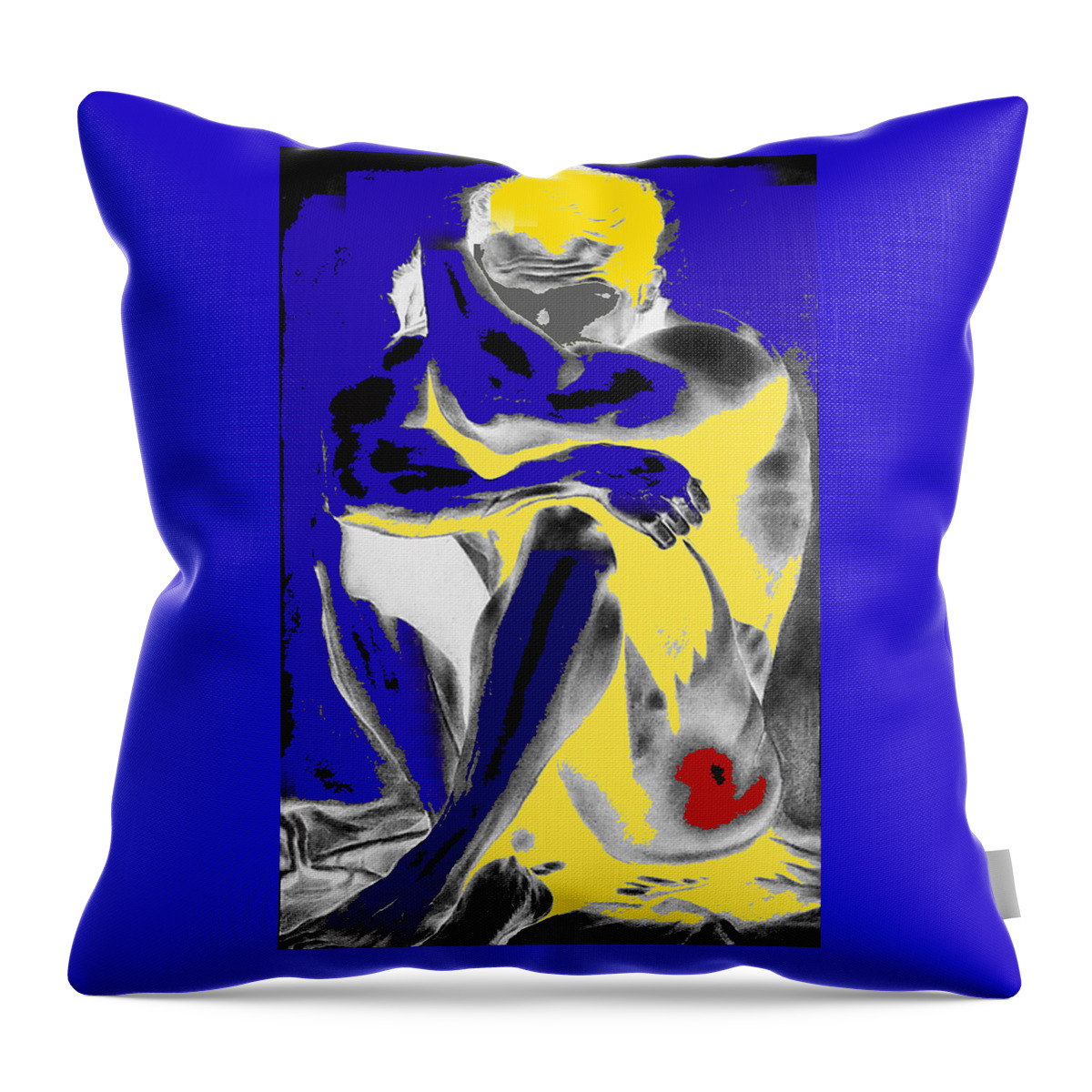 Original Contemporary Nude Male Painting Throw Pillow featuring the painting Original Contemporary Painting A Handsome Nude Man by RjFxx at beautifullart com Friedenthal