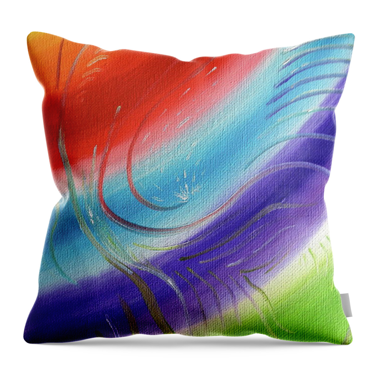 Happiness Throw Pillow featuring the painting Happiness by Beverley Ritchings