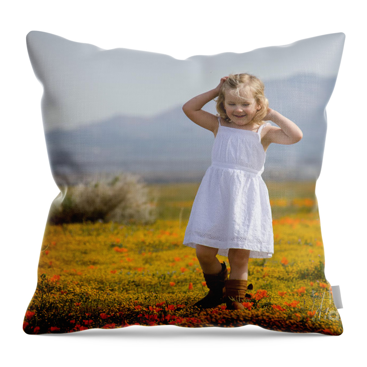 Poppy Throw Pillow featuring the photograph Happiness by Norma Warden