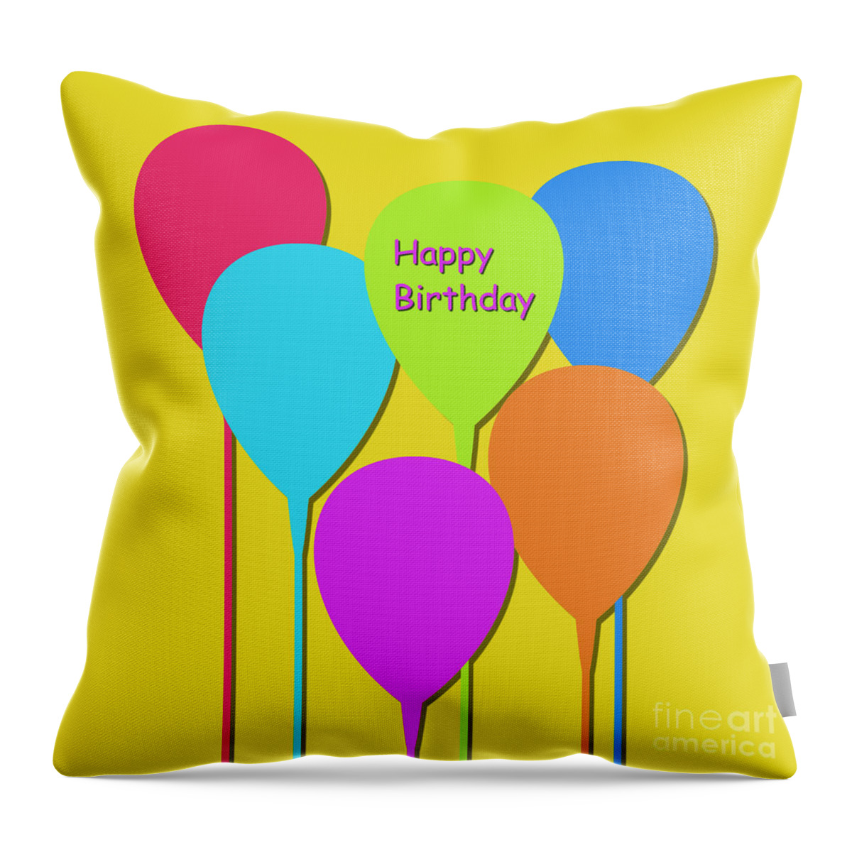 Design Throw Pillow featuring the mixed media Happy Birthday by Mando Xocco